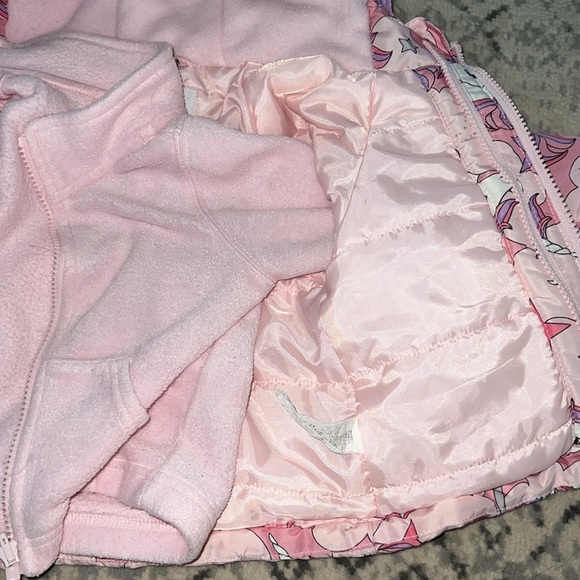 18-24 Month The Children’s Place Unicorn 2 Piece Winter Coat and Overalls - Picture 4 of 11